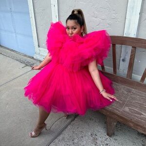 Fashion Nova Luxe Pink Tulle Dress | Size XL